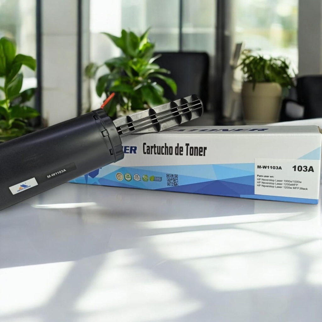 Tóner HP 103A MEGATONER Genérico Negro (M-W1103A) Compatible con HP Neverstop 1000 Neverstop 1200