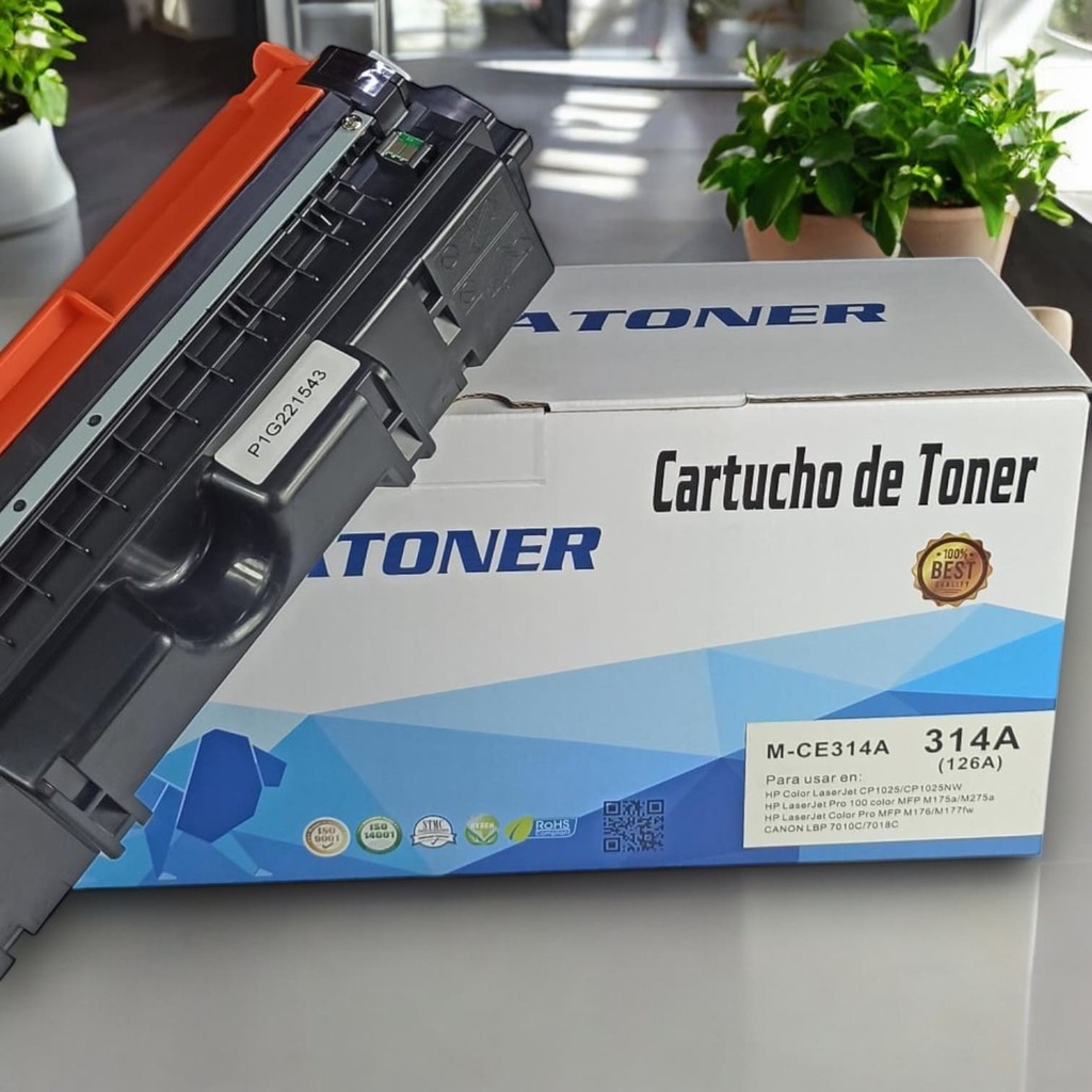 Tambor de Creación de Imágenes HP 126A MEGATONER Genérico Negro (M-CE314A) Compatible con HP CP1025 100 M175 100 M176 100 M177 TopShot M275