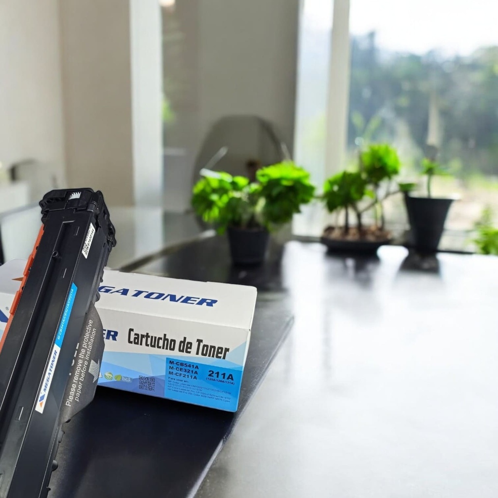 Tóner HP 125A/128A/131A MEGATONER Genérico Cyan (M-CB541A/CE321A/CF211A) Compatible con HP CM1300 CP1210 1510 CP1515 CP1518 CP1525 CM1415 200 M251 M276