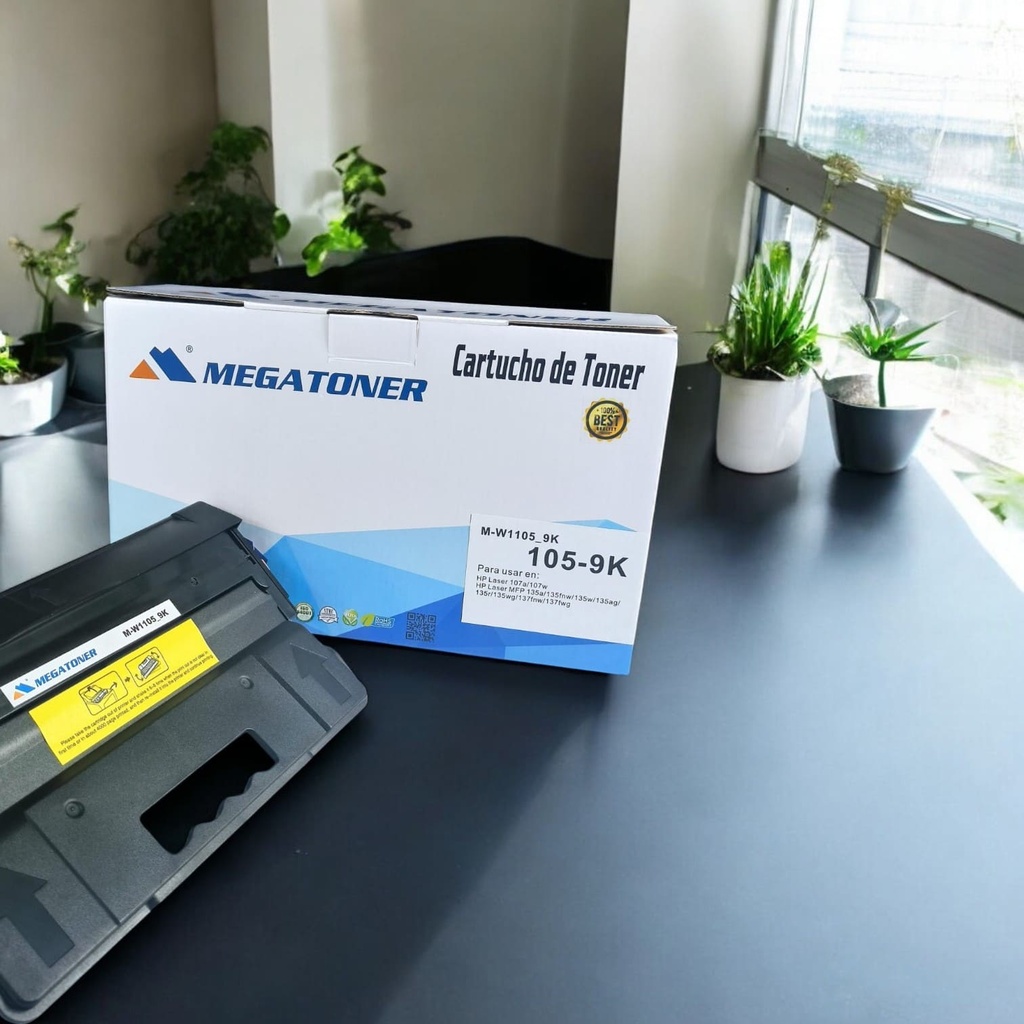 Tóner HP 105-9k MEGATONER Genérico Negro (M-W1105-9k) Compatible con HP 107 135 137