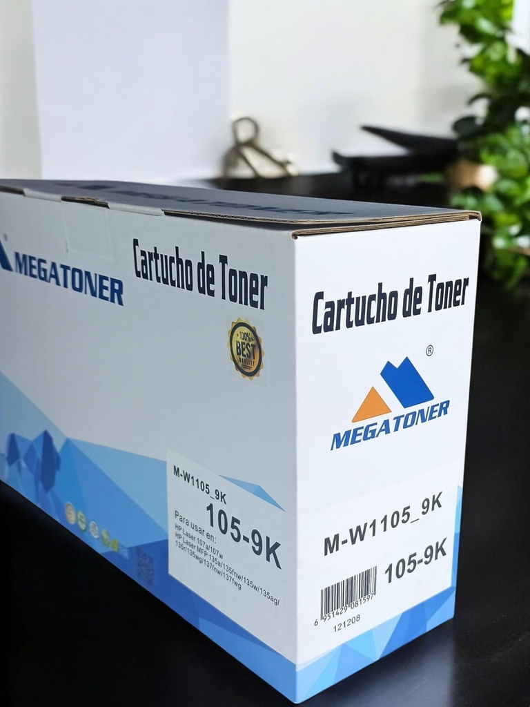 Tóner HP 105-9k MEGATONER Genérico Negro (M-W1105-9k) Compatible con HP 107 135 137