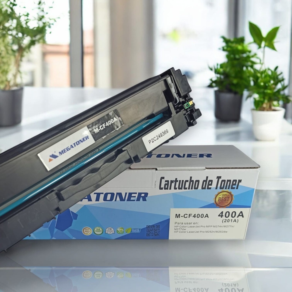 Tóner HP 201A MEGATONER Genérico Negro (M-CF400A) Compatible con HP M252 M277