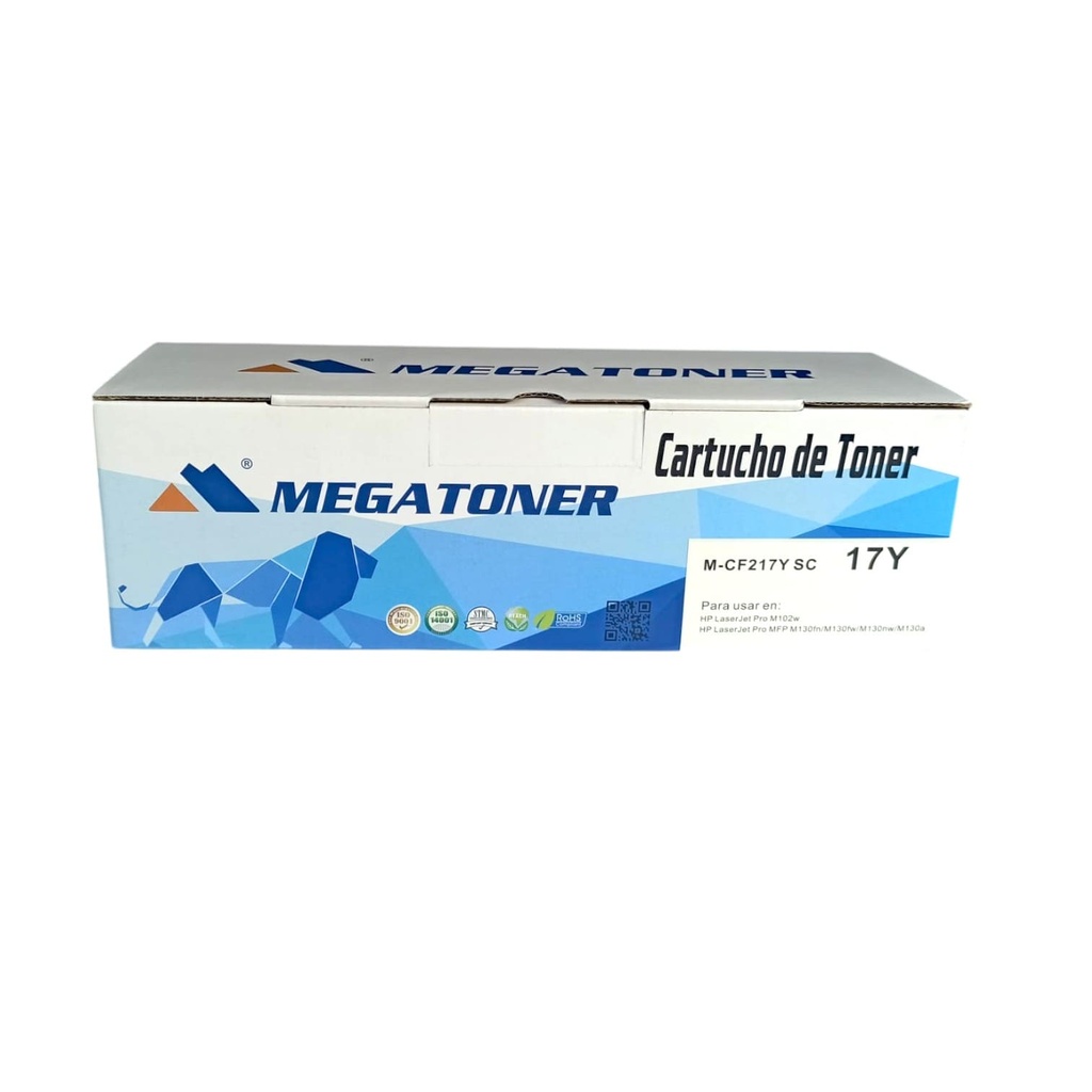 Tóner HP 17Y sin chip MEGATONER Genérico Negro (M-CF217Y SC) Compatible con HP M102 M130