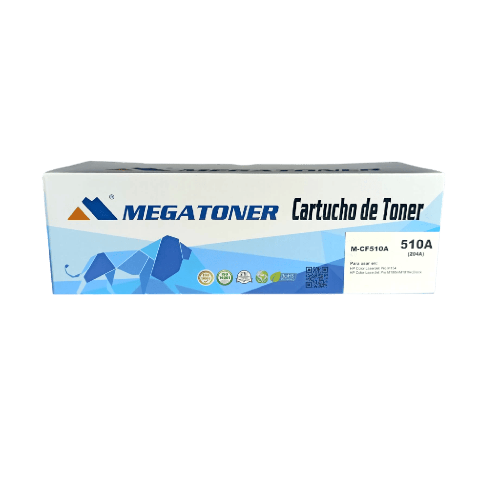 Tóner HP 204A MEGATONER Genérico Negro (M-CF510A) Compatible con HP M154 M180 M181