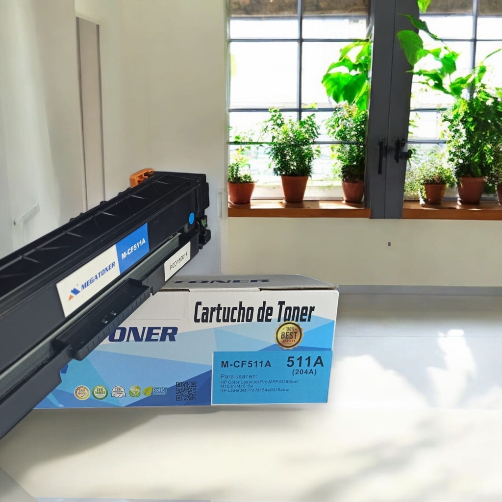 Tóner HP 204A MEGATONER Genérico Negro (M-CF511A) Compatible con HP M154 M180 M181