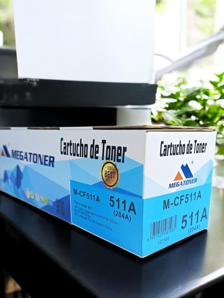 Tóner HP 204A MEGATONER Genérico Negro (M-CF511A) Compatible con HP M154 M180 M181