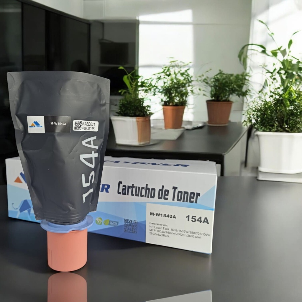 Tóner HP 154A MEGATONER Genérico Negro (M-W1540A) Compatible con HP Laser 1502 2502 2602dn