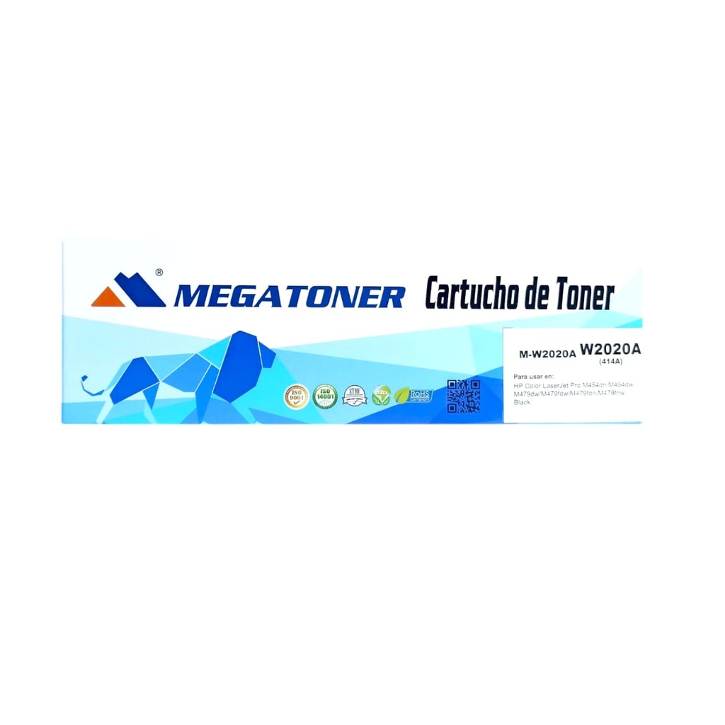Tóner HP 414A MEGATONER Genérico Negro (M-W2020A) Compatible con HP M454 M479