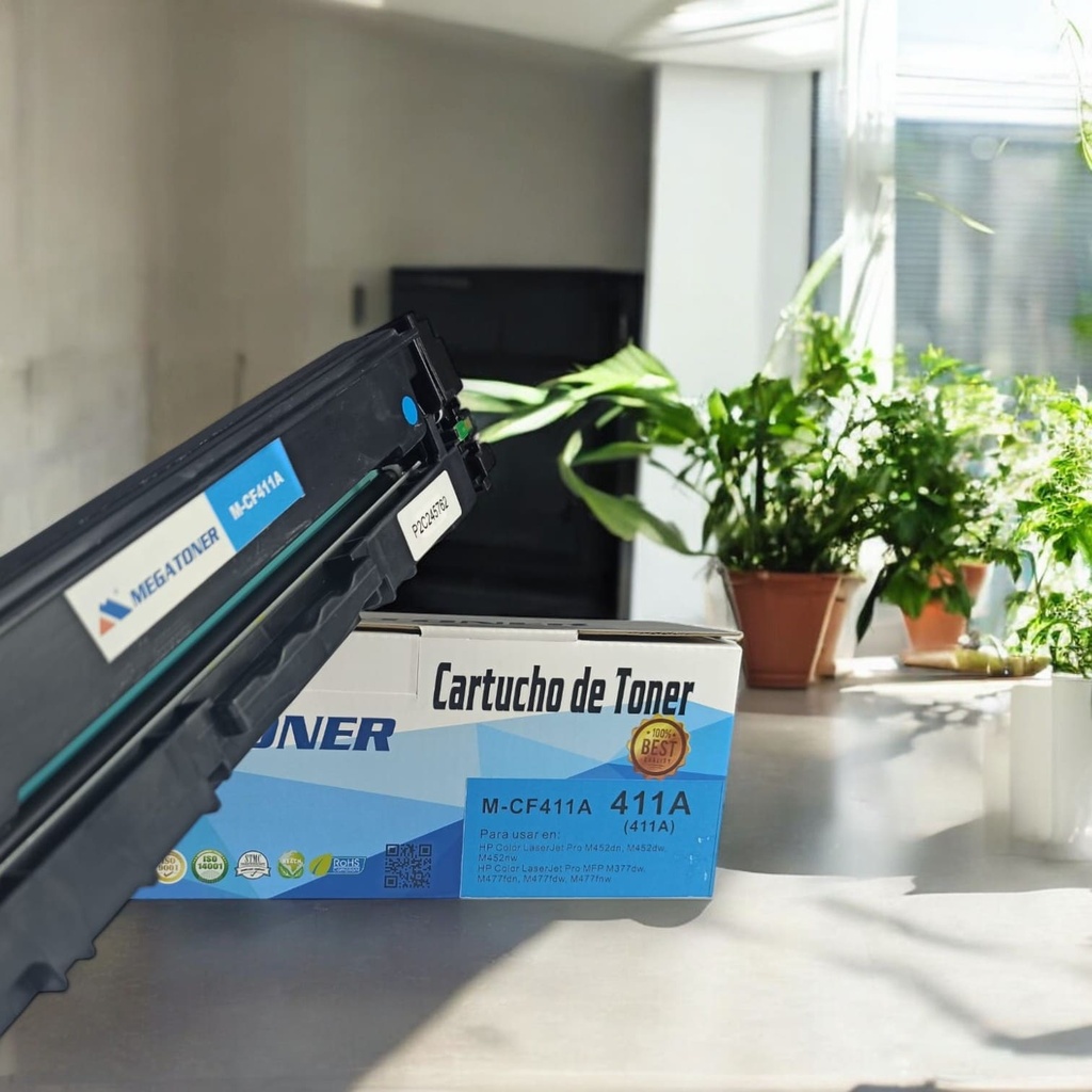 Tóner HP 411A MEGATONER Genérico Negro (M-CF411A) Compatible con HP M452 M477