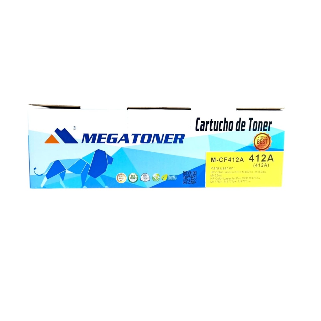 Tóner HP 410A MEGATONER Genérico Negro (M-CF412A) Compatible con HP M452 M477 M477fnw