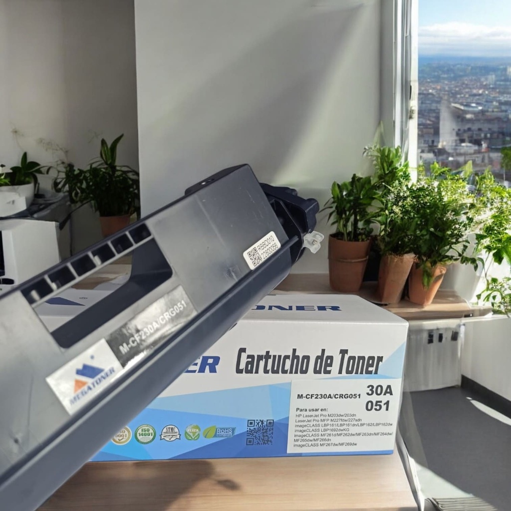 Tóner HP 30A/051 MEGATONER Genérico Negro (M-CF230A/CRG051) Compatible con HP M203 M227 LBP162 MF26X MF267 MF269