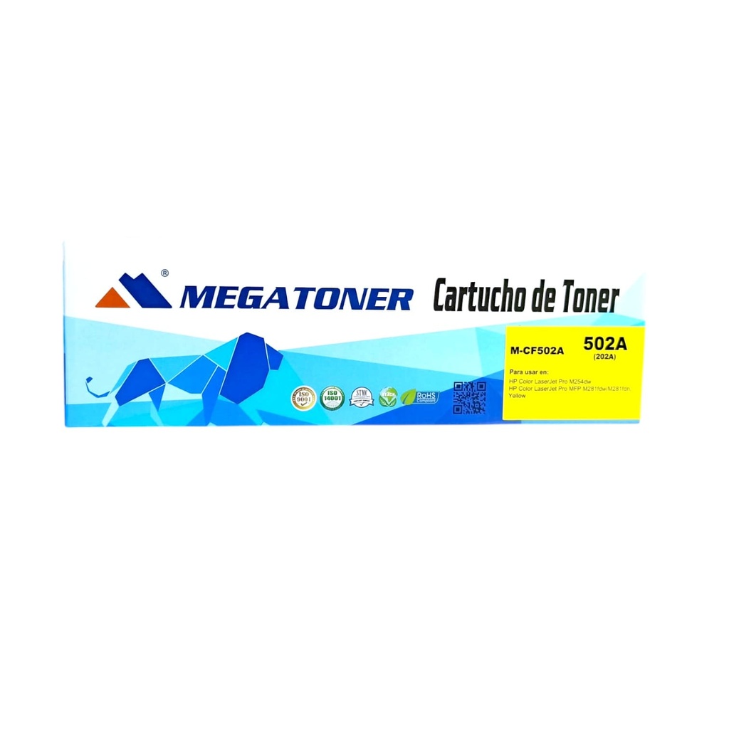 Tóner HP 202A MEGATONER Genérico Negro (M-CF502A) Compatible con HP M254 M281fdw M281fdn