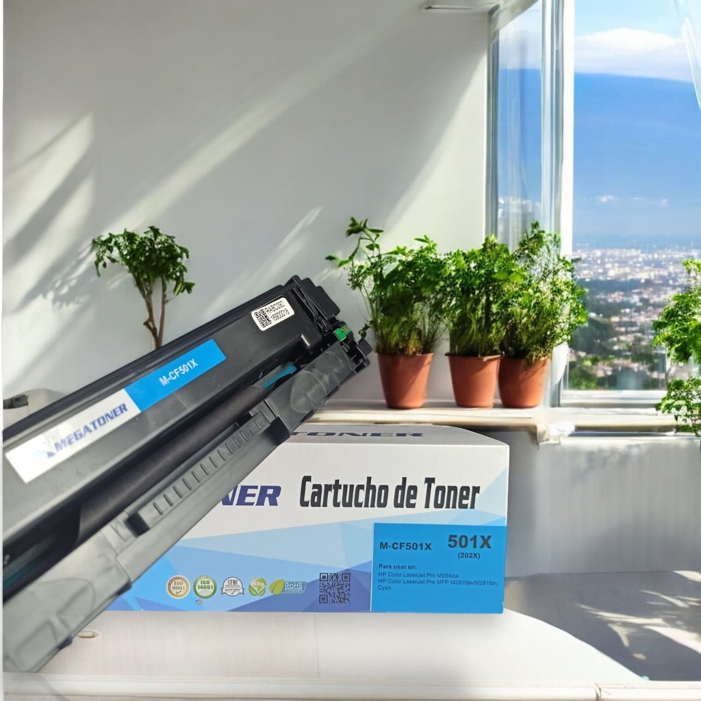 Tóner HP 202X MEGATONER Genérico Negro (M-CF501X) Compatible con HP M254 M281