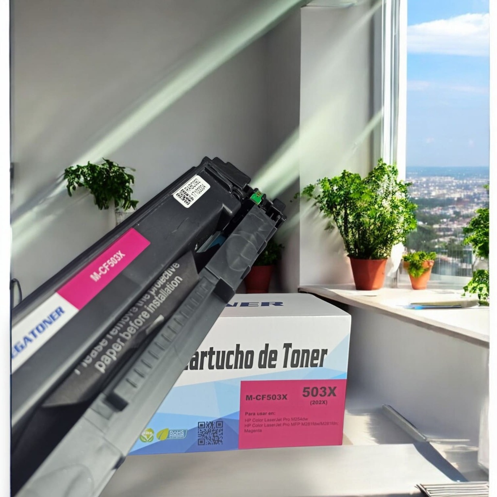Tóner HP 202X MEGATONER Genérico Negro (M-CF503X) Compatible con HP M254 M281fdw M281fdn