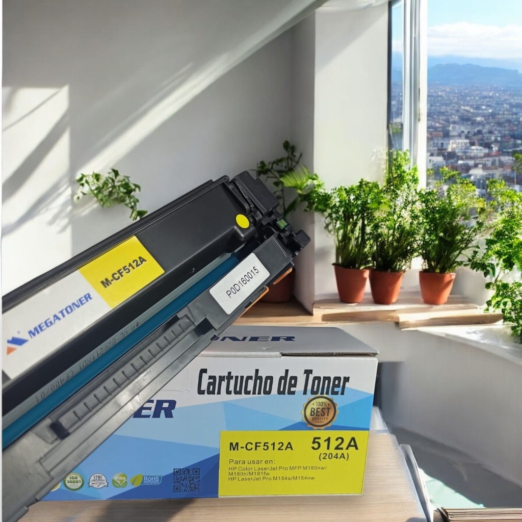 Tóner HP 204A MEGATONER Genérico Negro (M-CF512A) Compatible con HP M154 M180 M181