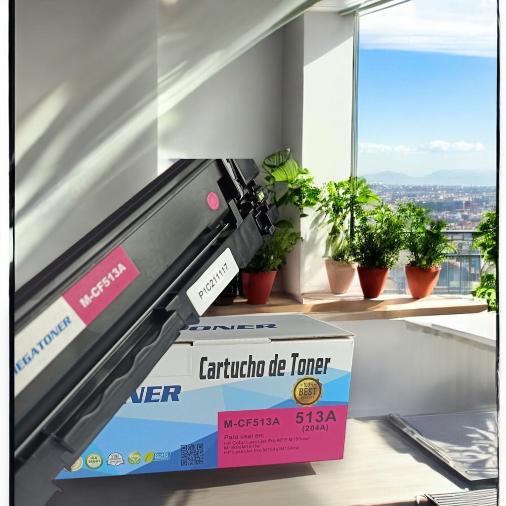 Tóner HP 204A MEGATONER Genérico Negro (M-CF513A) Compatible con HP M154 M180 M181