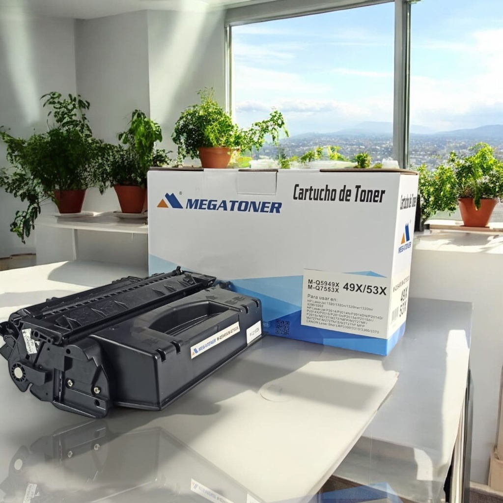 Tóner HP 49X/53X MEGATONER Genérico Negro (M-Q5949X/Q7553X) Compatible con HP 1320 3390 2010 2014 2015 2727