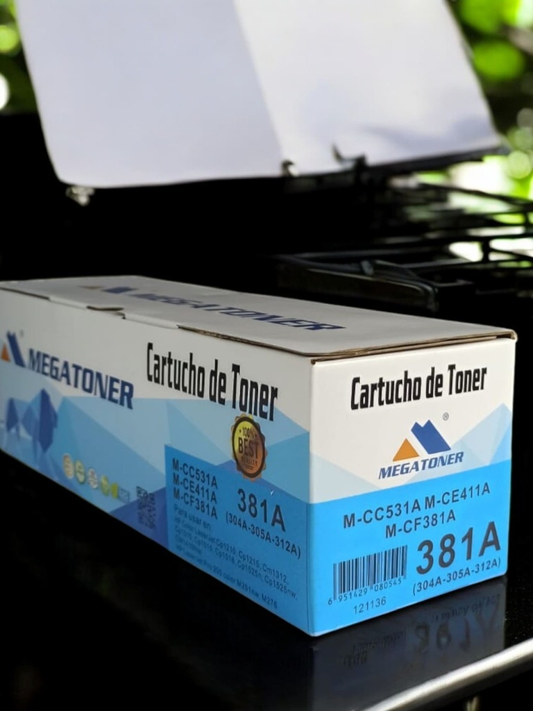 Tóner HP 304A/305A/312A MEGATONER Genérico Negro (M-CC531A/CE411A/CF381A) Compatible con HP Color LaserJet CM2320 CP2020 CP2025 M351 M451 M475 M476