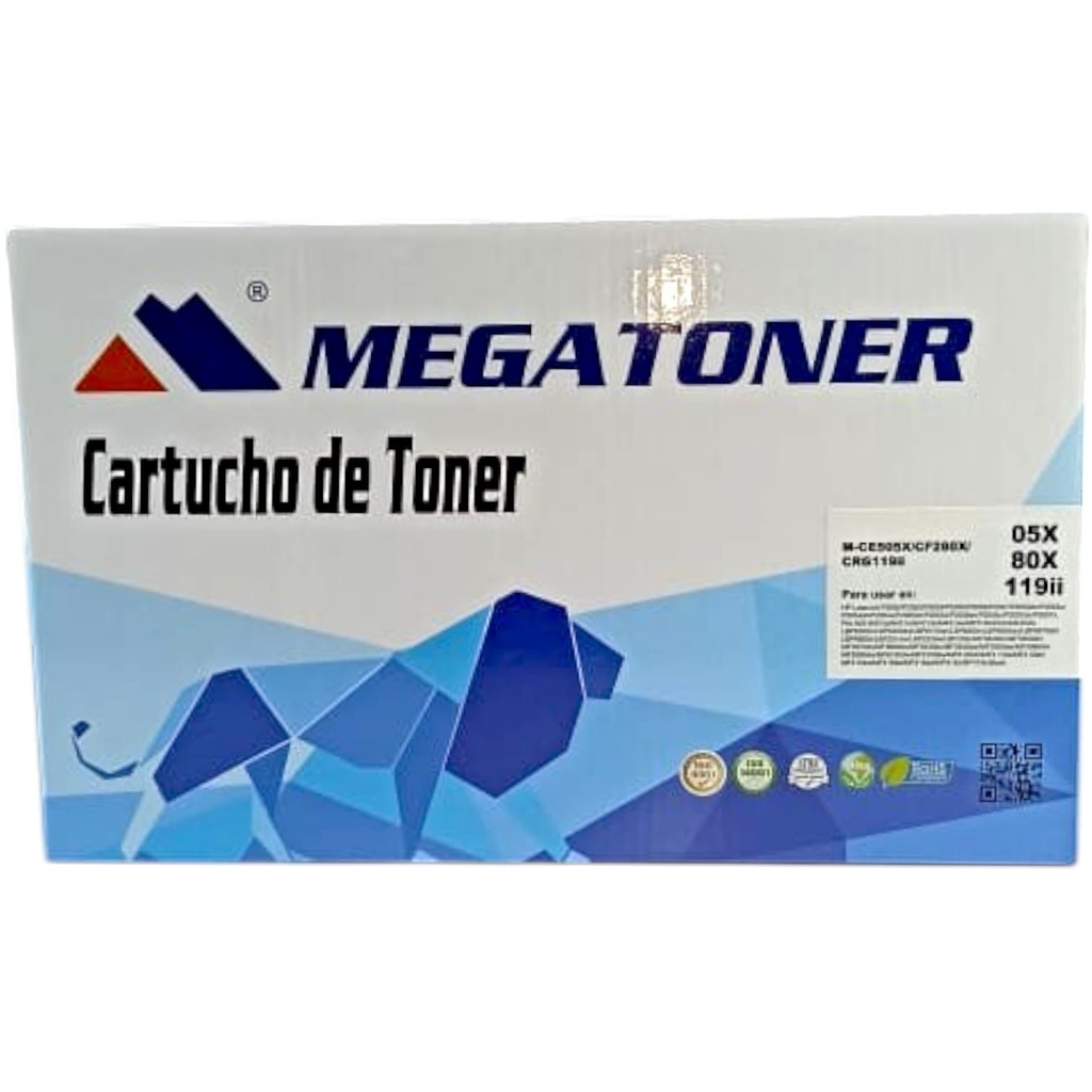 Tóner HP 05X/80X/119ii MEGATONER Genérico Negro (M-CE505X/CF280X/GRC119ii) Compatible con HP P2050 400 M401 M425
Canon LBP25
