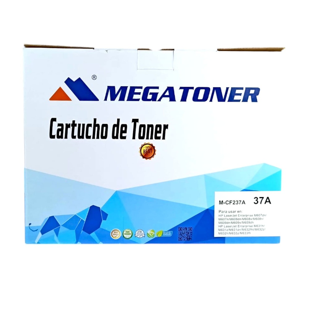 Tóner HP 37A MEGATONER Genérico Negro (M-CF237A) Compatible con HP M607 M608 M609