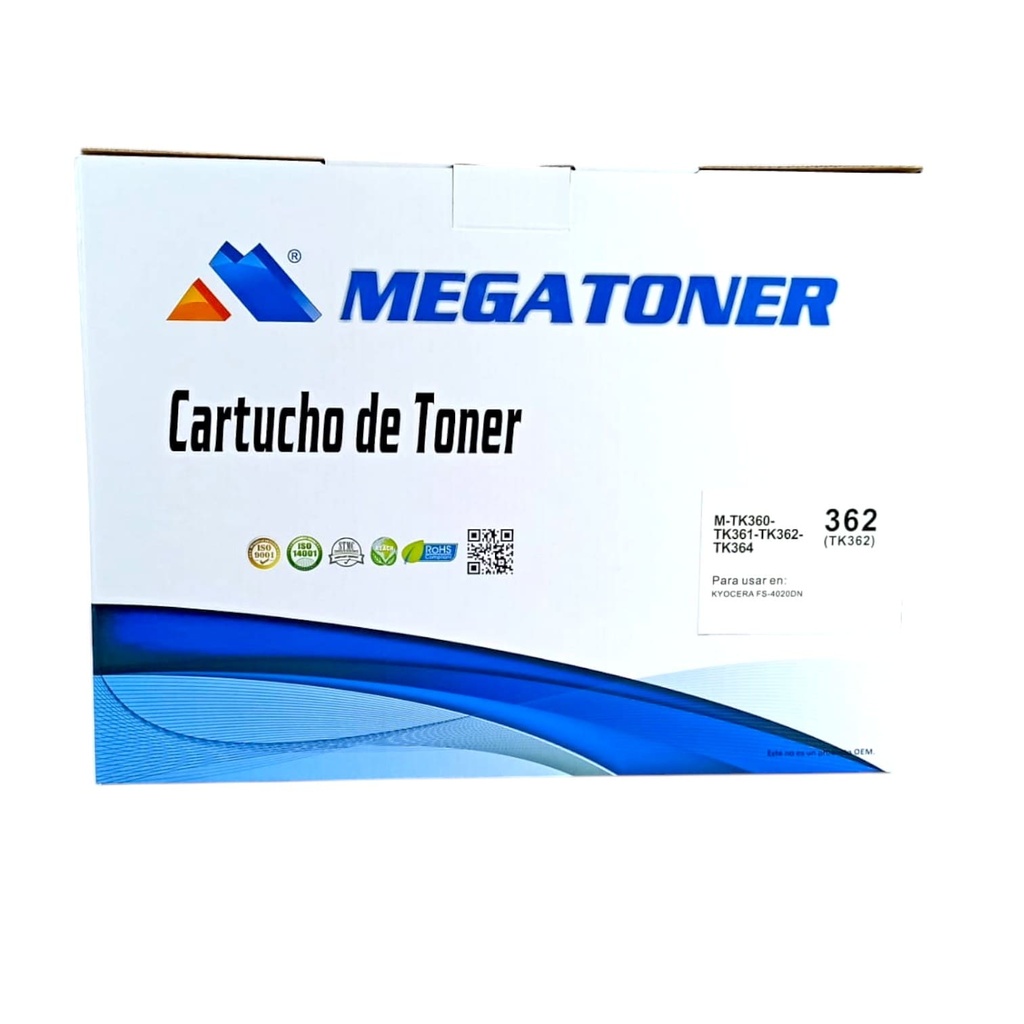 Tóner Kyocera 360/361/362/364 MEGATONER Genérico Negro (M-TK360/TK361/TK362/TK364) Compatible con Kyocera FS-4020DN
