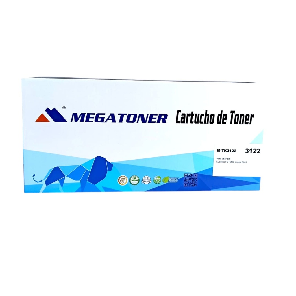 Tóner Kyocera 3122 MEGATONER Genérico Negro (M-TK3122) Compatible con Kyocera FS-4200