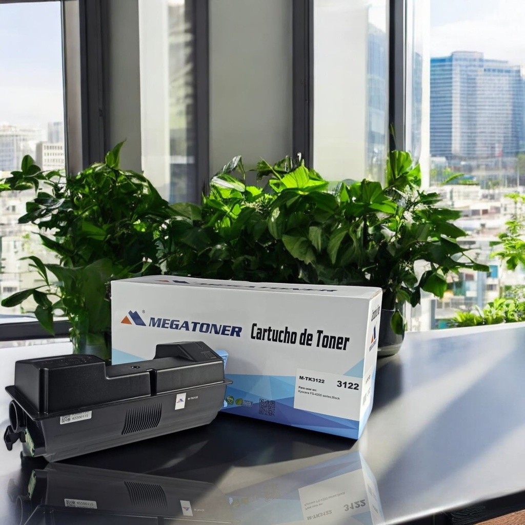 Tóner Kyocera 3122 MEGATONER Genérico Negro (M-TK3122) Compatible con Kyocera FS-4200