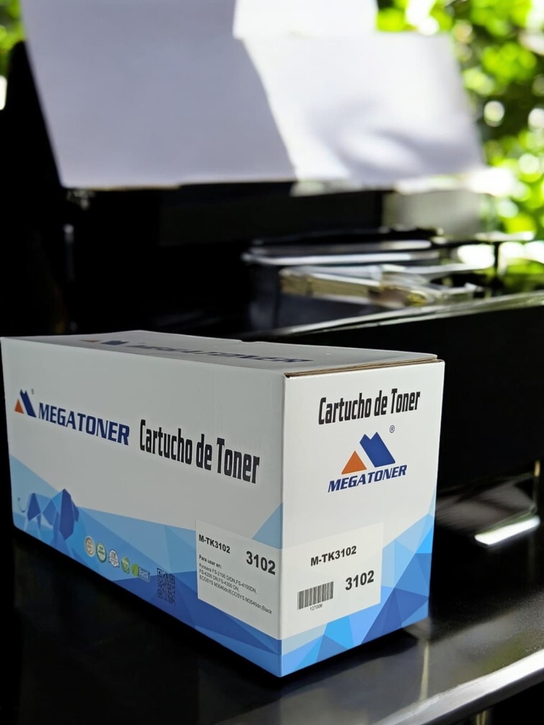 Tóner Kyocera 3102 MEGATONER Genérico Negro (M-TK3102) Compatible con Kyocera FS-2100 4100 4200 4300 ECOSYS M3040 M3540