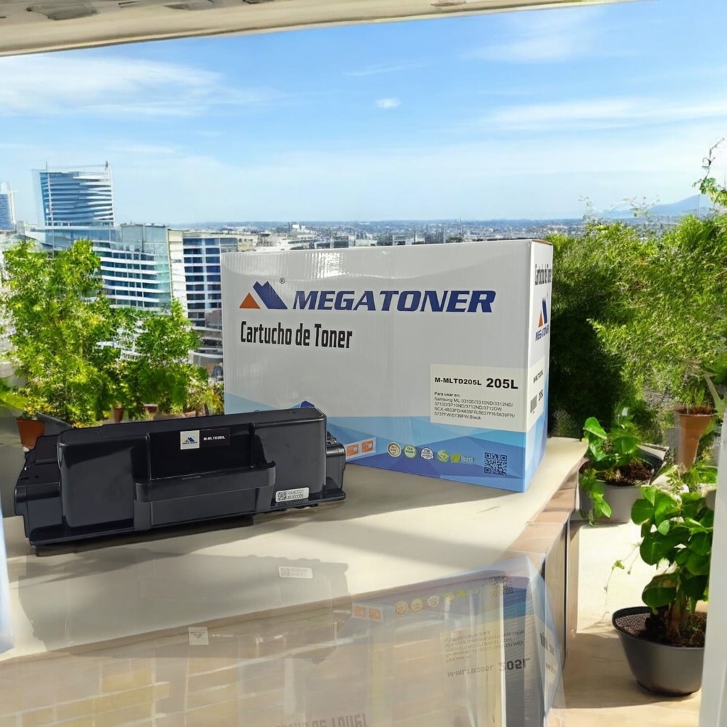 Tóner Samsung 205L MEGATONER Genérico Negro (M-MLTD205L) Compatible con Samsung ML-3310D 3710D SCX-4833FD 5737FW