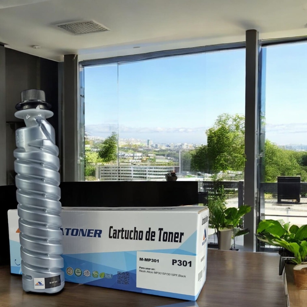 Tóner Ricoh 301 MEGATONER Genérico Negro (M-MP301) Compatible con Ricoh Aficio MP301SP 301SPF