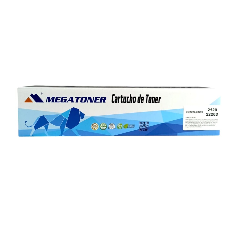 Tóner Ricoh 2120/2220 MEGATONER Genérico Negro (M-2120D/2220D) Compatible con Ricoh Aficio 1022 2032 MP2550B