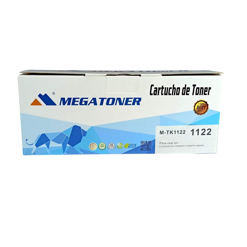 Tóner Kyocera 1122 MEGATONER Genérico Negro (M-TK1122) Compatible con Kyocera FS-1060 FS-1025