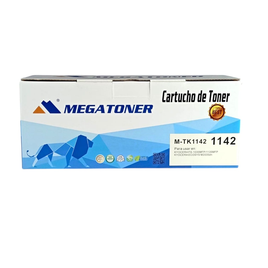 Tóner Kyocera 1142 MEGATONER Genérico Negro (M-TK1142) Compatible con Kyocera ECOSYS FS
