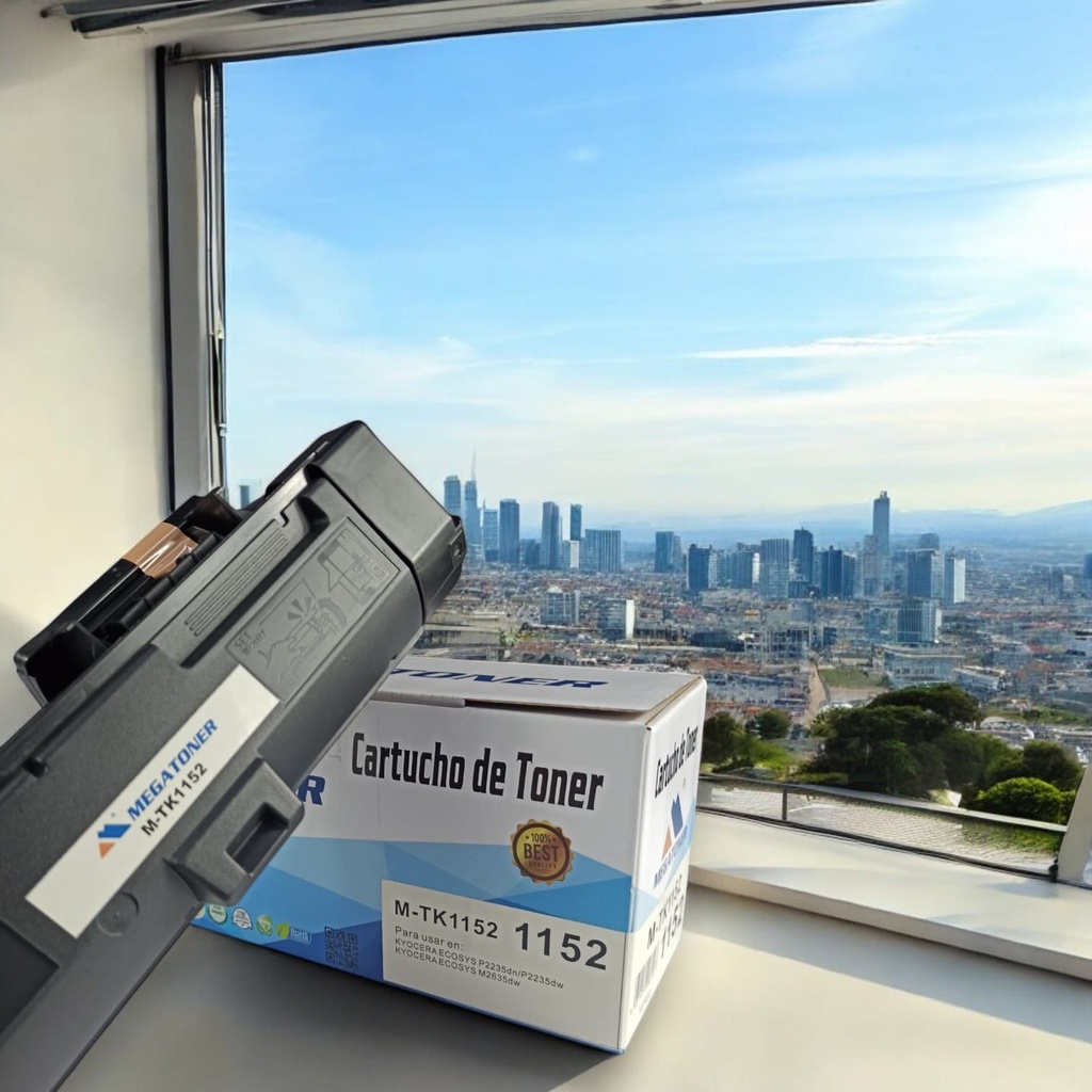 Tóner Kyocera 1152 MEGATONER Genérico Negro (M-TK1152) Compatible con Kyocera ECOSYS M2135 ECOSYS M2635 ECOSYS M2735 ECOSYS P2235