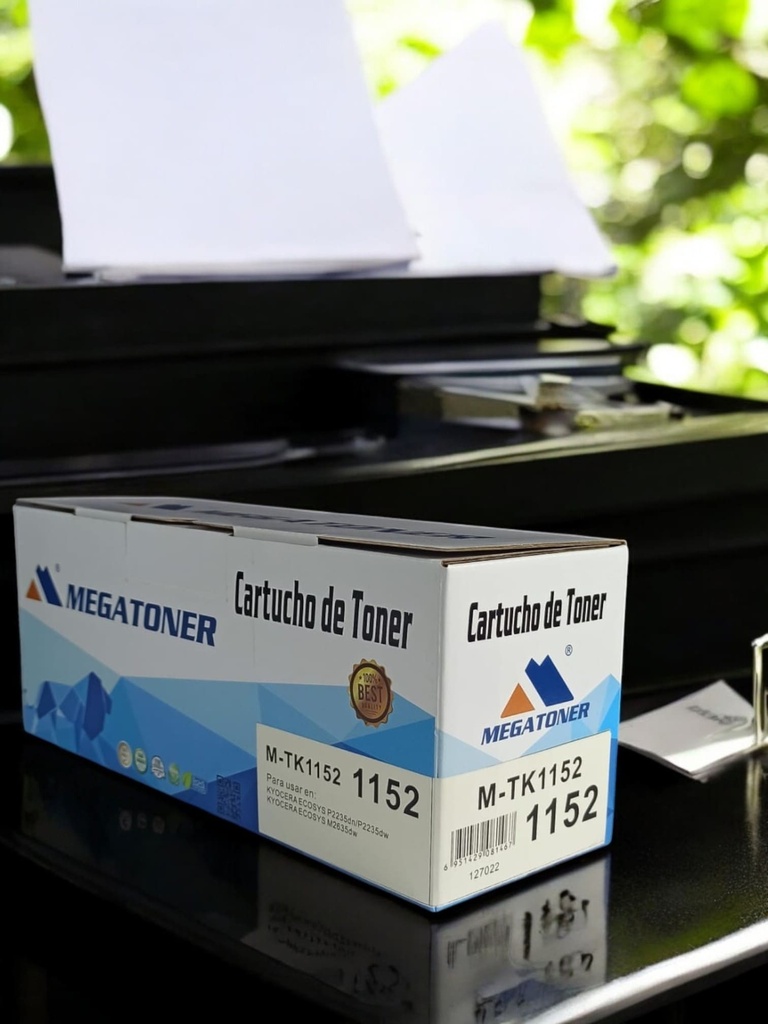 Tóner Kyocera 1152 MEGATONER Genérico Negro (M-TK1152) Compatible con Kyocera ECOSYS M2135 ECOSYS M2635 ECOSYS M2735 ECOSYS P2235
