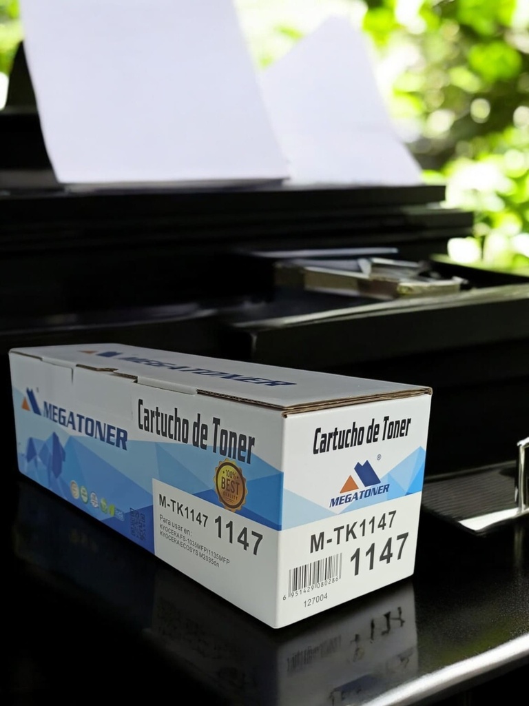 Tóner Kyocera 1147 MEGATONER Genérico Negro (M-TK1147) Compatible con Kyocera FS-1035 FS-1135 M2035 M2535