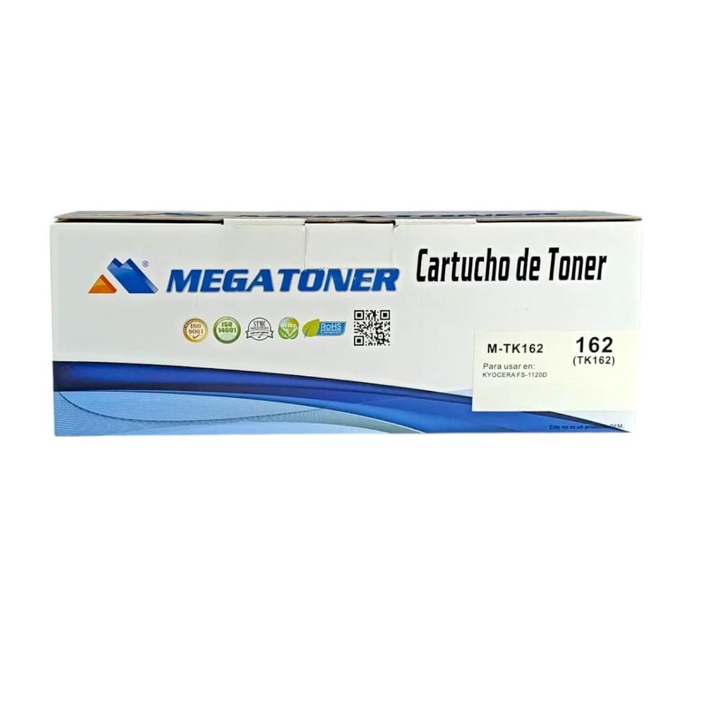 Tóner Kyocera 162 MEGATONER Genérico Negro (M-TK162) Compatible con Kyocera FS-1120D 1120DN P2035d