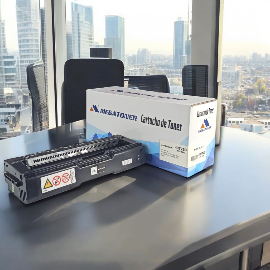 Tóner Ricoh 252K MEGATONER Genérico Negro (M-SPC252H-K) Compatible con Ricoh SP C252 SP C262