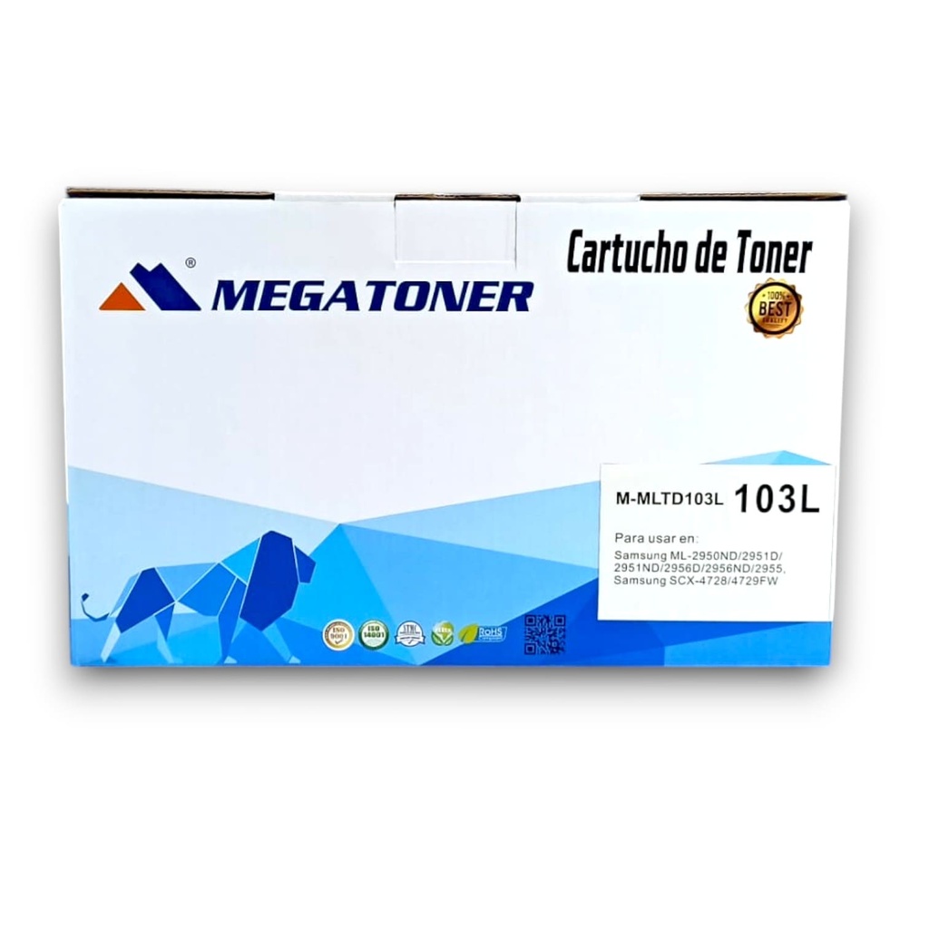 Tóner Samsung 103L (MLTD103L) Compatible con Samsung ML-2950, SCX-4700 | MEGATONER