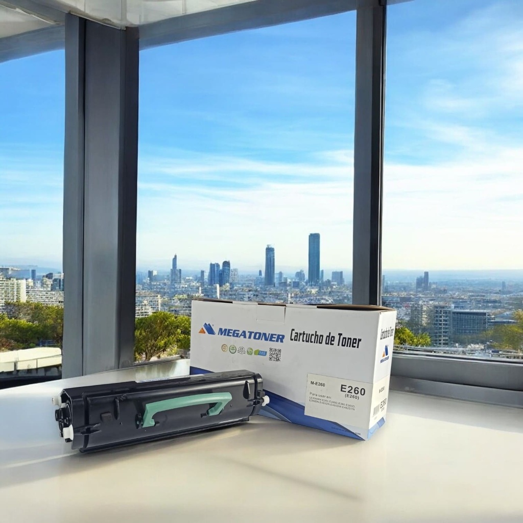 Tóner Lexmark E260 MEGATONER Genérico Negro (M-E260) Compatible con Lexmark X363 X364 X463 X466 X464