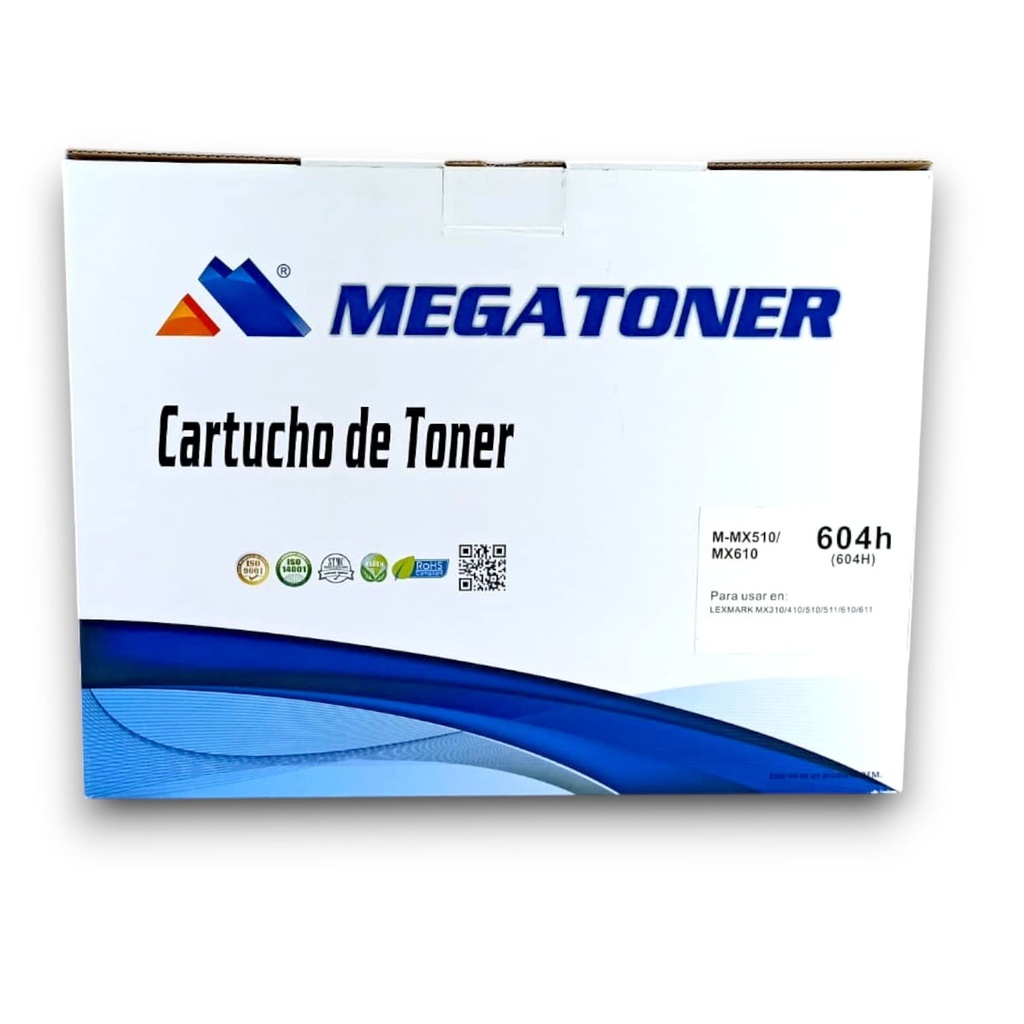 Tóner Lexmark 604H MEGATONER Genérico Negro (M-MX510/MX610) Compatible con Lexmark MX310 MX410 MX611