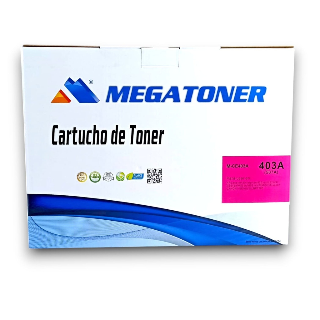 Tóner HP 507A MEGATONER Genérico Negro (M-CE403A) Compatible con HP M551n M551dn M551xh