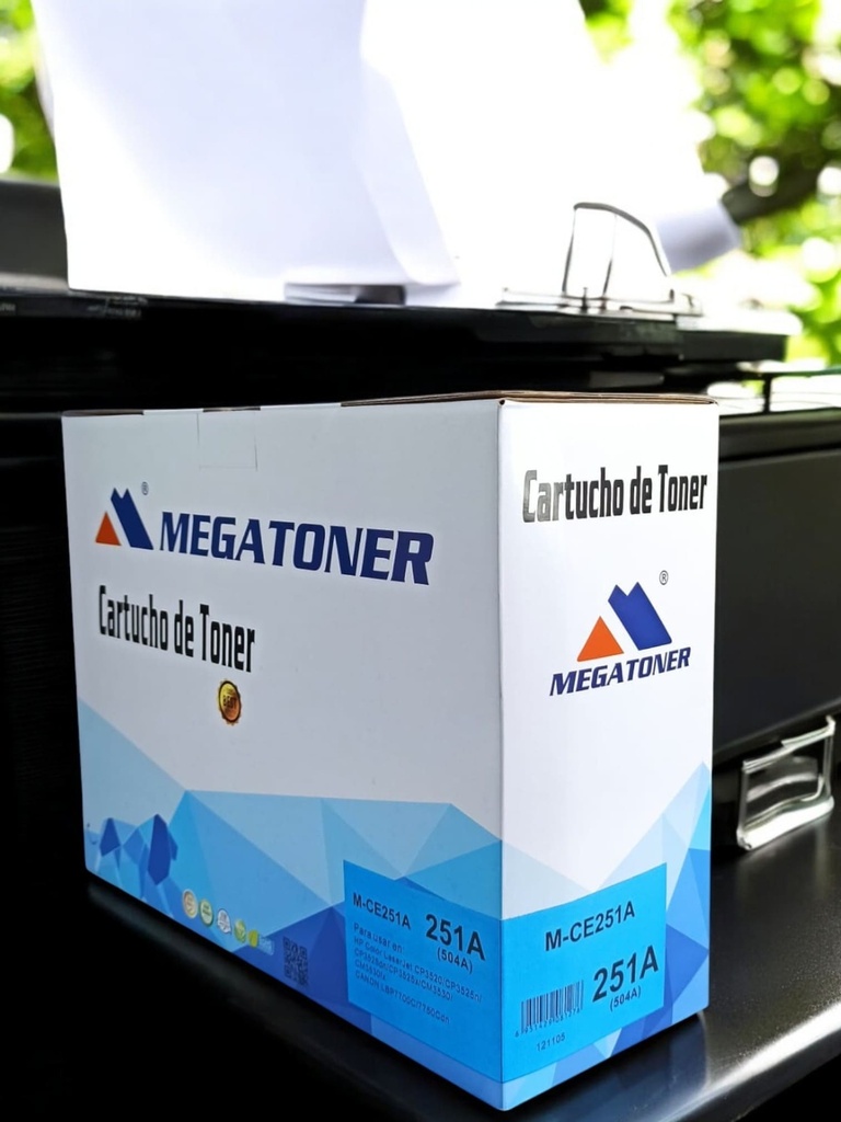 Tóner HP 504A MEGATONER Genérico Negro (M-CE251A) Compatible con HP CP3525 CM3530