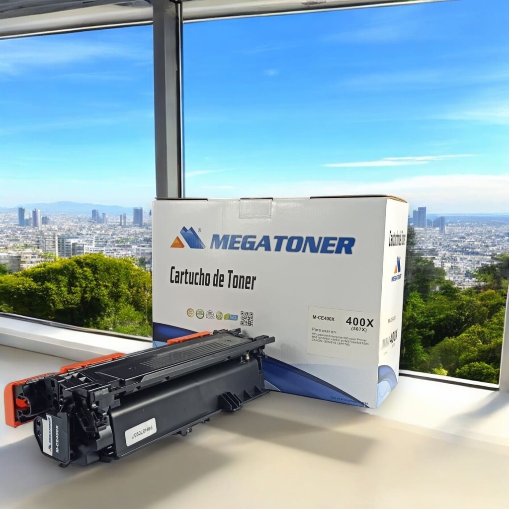 Tóner HP 507X MEGATONER Genérico Negro (M-CE400X) Compatible con HP M551