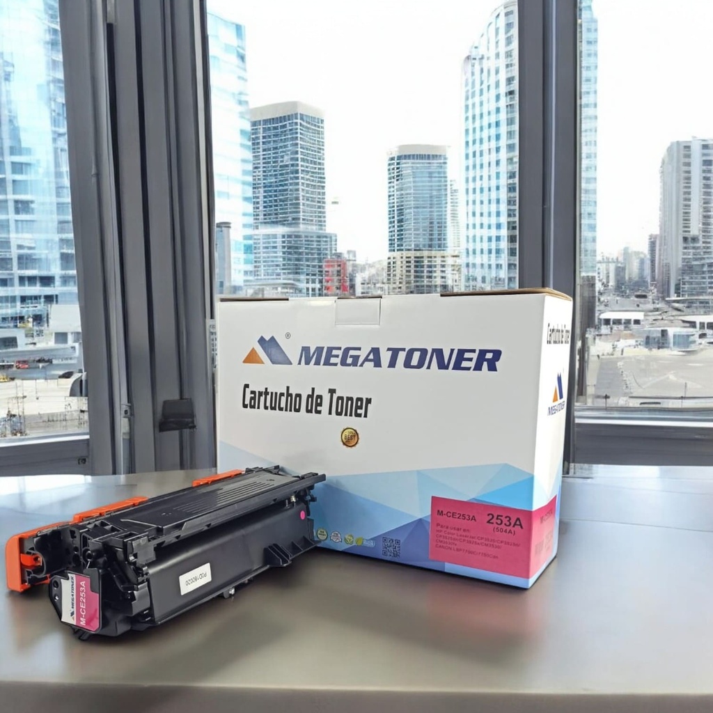 Tóner HP 504A MEGATONER Genérico Negro (M-CE253A) Compatible con HP CP3525 CM3530