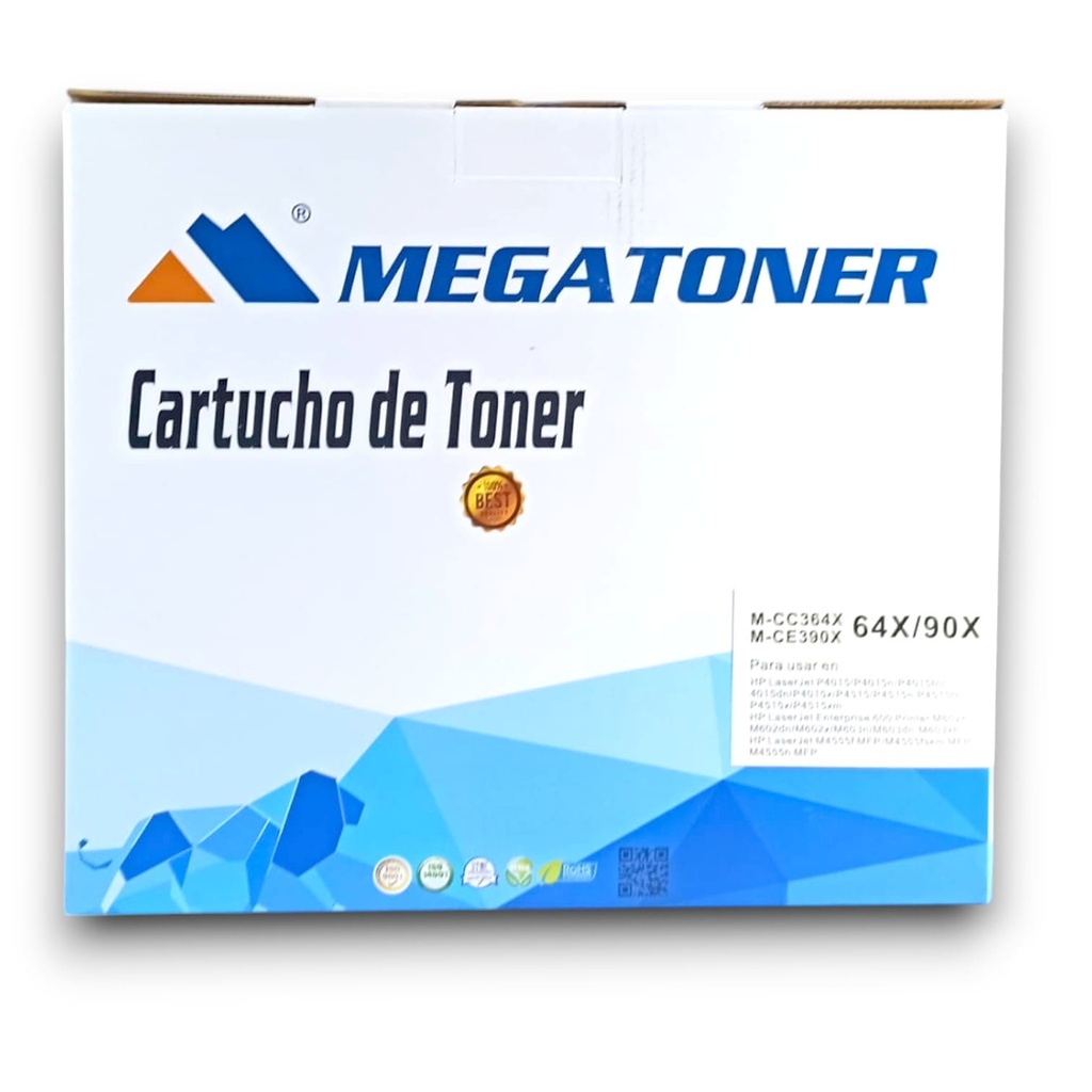 Tóner HP 64X/90X MEGATONER Genérico Negro (M-CC364X/CE390X) Compatible con HP P4015n P4015tn P4015x