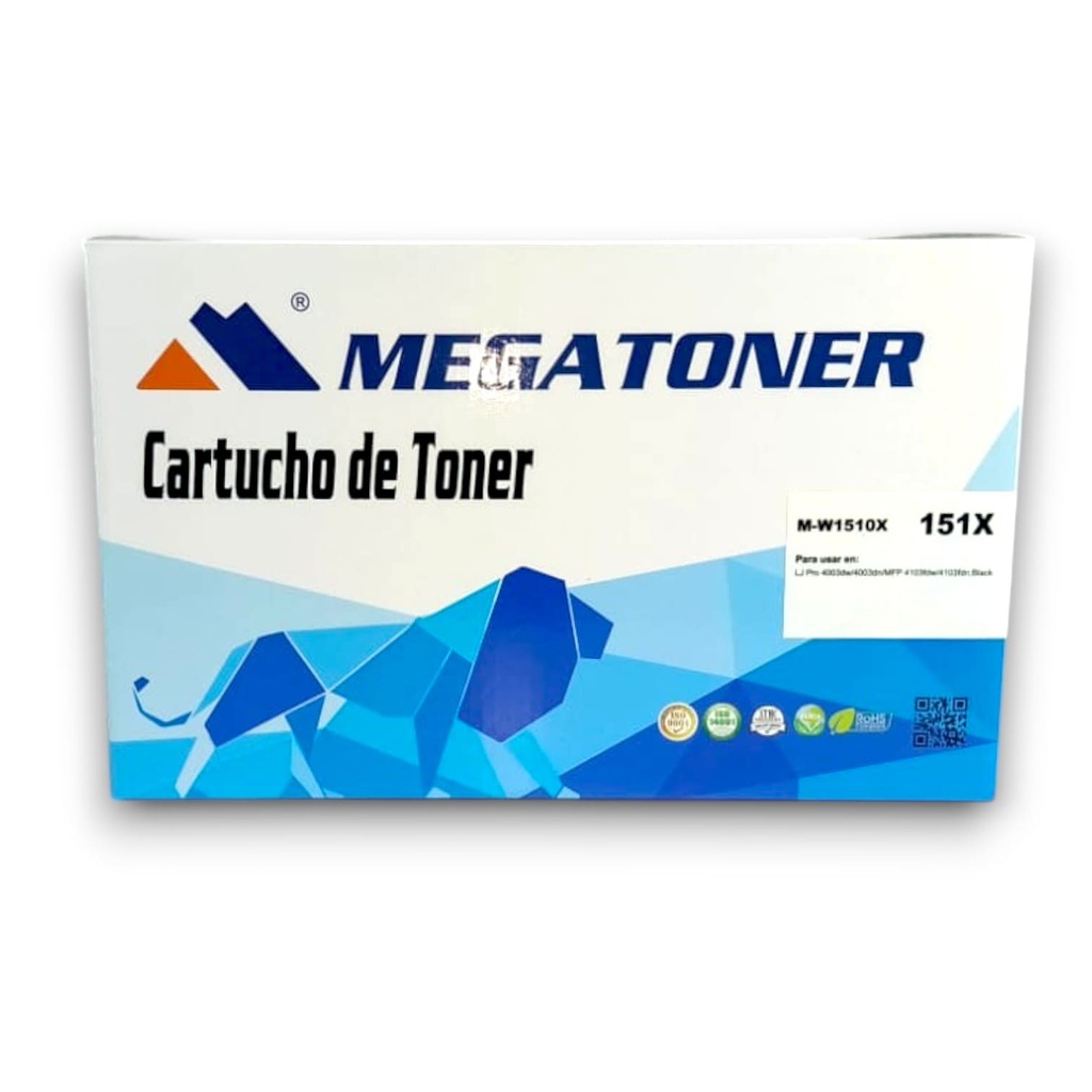 Tóner HP 151X con chip (W1510X) Compatible con HP 4003, 4103 | Megatoner