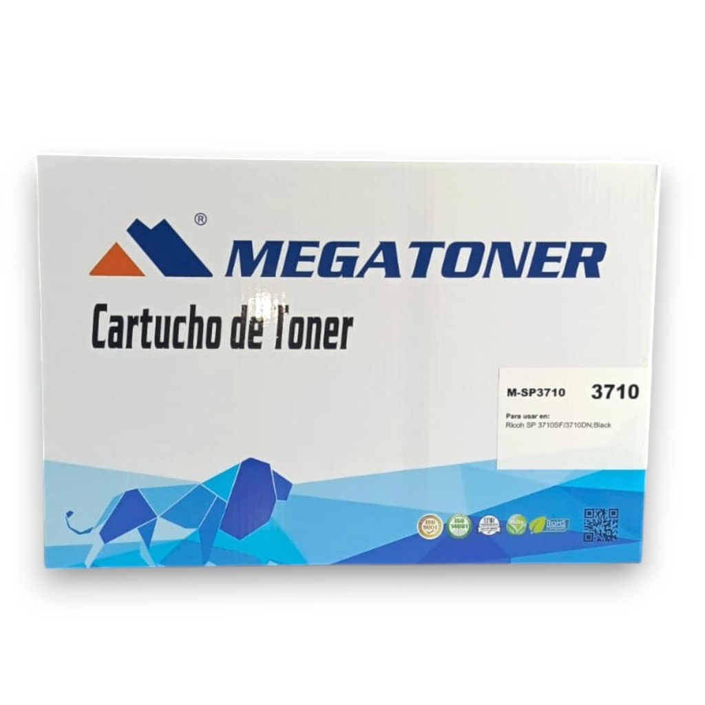 Tóner Ricoh 3710X (SP3710X 10k) Compatible con Ricoh SP 3710 | Megatoner