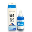 Botella de Tinta Epson 664 MEGATONER Genérico Cyan (M-T664220) Compatible con Epson L1110 L3110 L3150 L5190