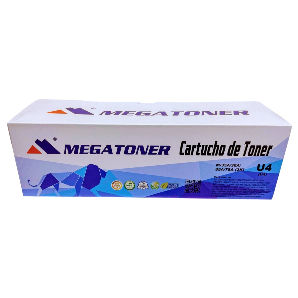Tóner HP 85A MEGATONER Genérico Negro (M-CE285A)